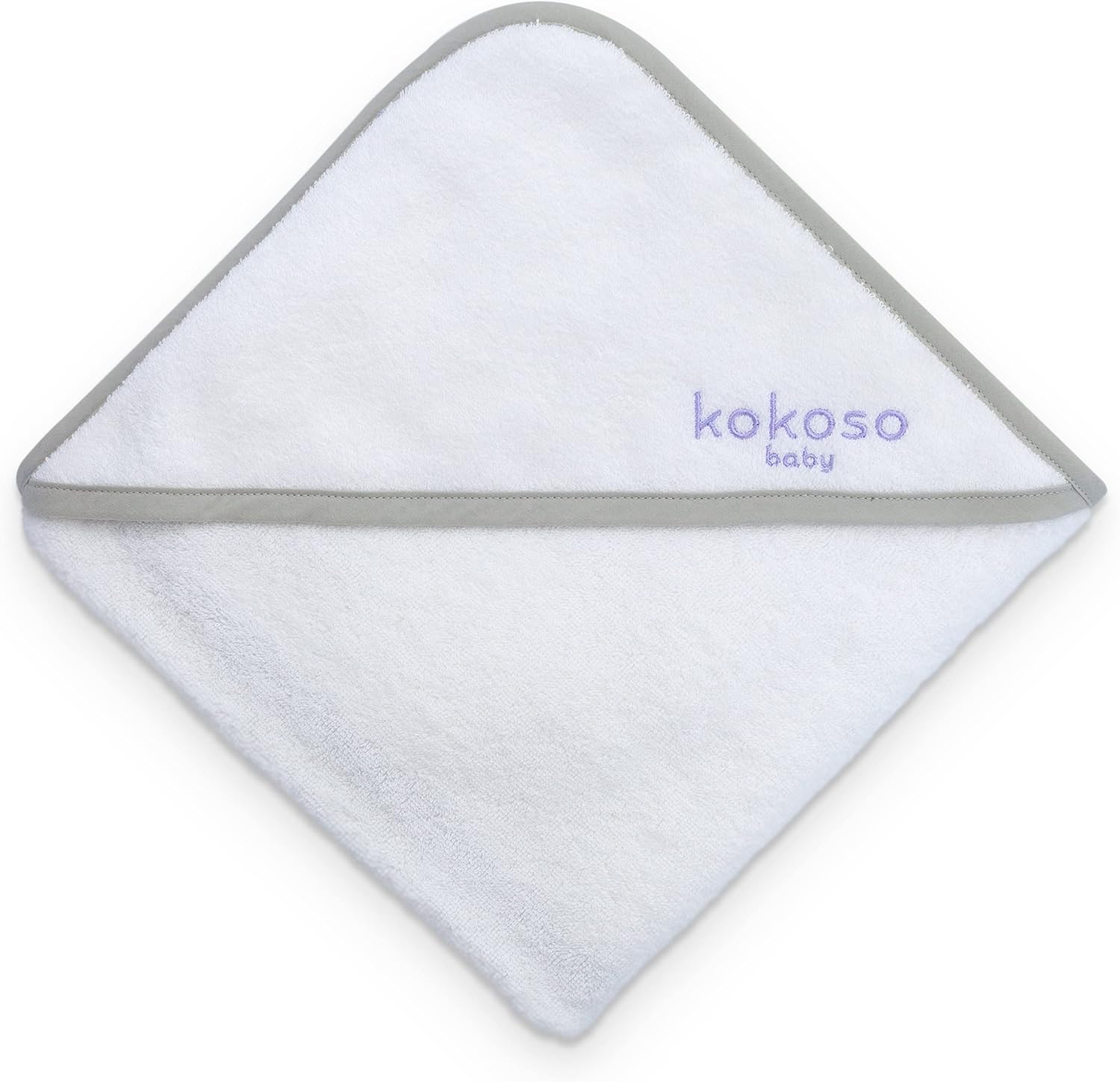 Kokoso Baby Organic Cotton Baby Towel - Dry And Protect Your Little One’S Delicate Skin - Made With Low-Twist, Eco-Friendly Yarn - Cute Unisex Design - 75Cm X 75Cm