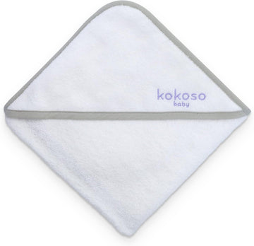 Kokoso Baby Organic Cotton Baby Towel - Dry And Protect Your Little One’S Delicate Skin - Made With Low-Twist, Eco-Friendly Yarn - Cute Unisex Design - 75Cm X 75Cm