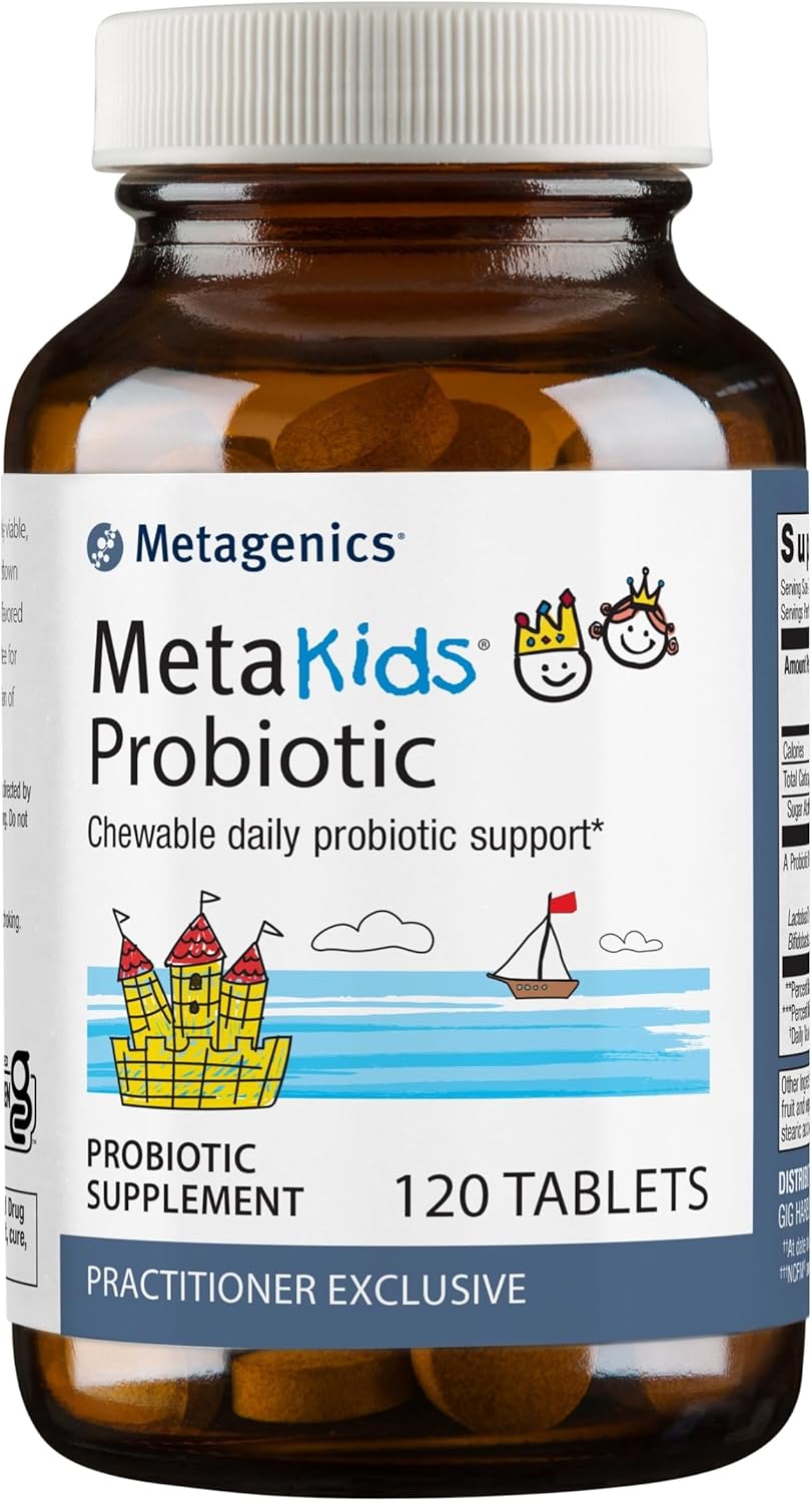 Metagenics Metakids Probiotic - 10 Billion Cfu - Children'S Probiotic Blend - Digestive Health & Immune Health* - For Ages 3 & Up - 120 Tablets