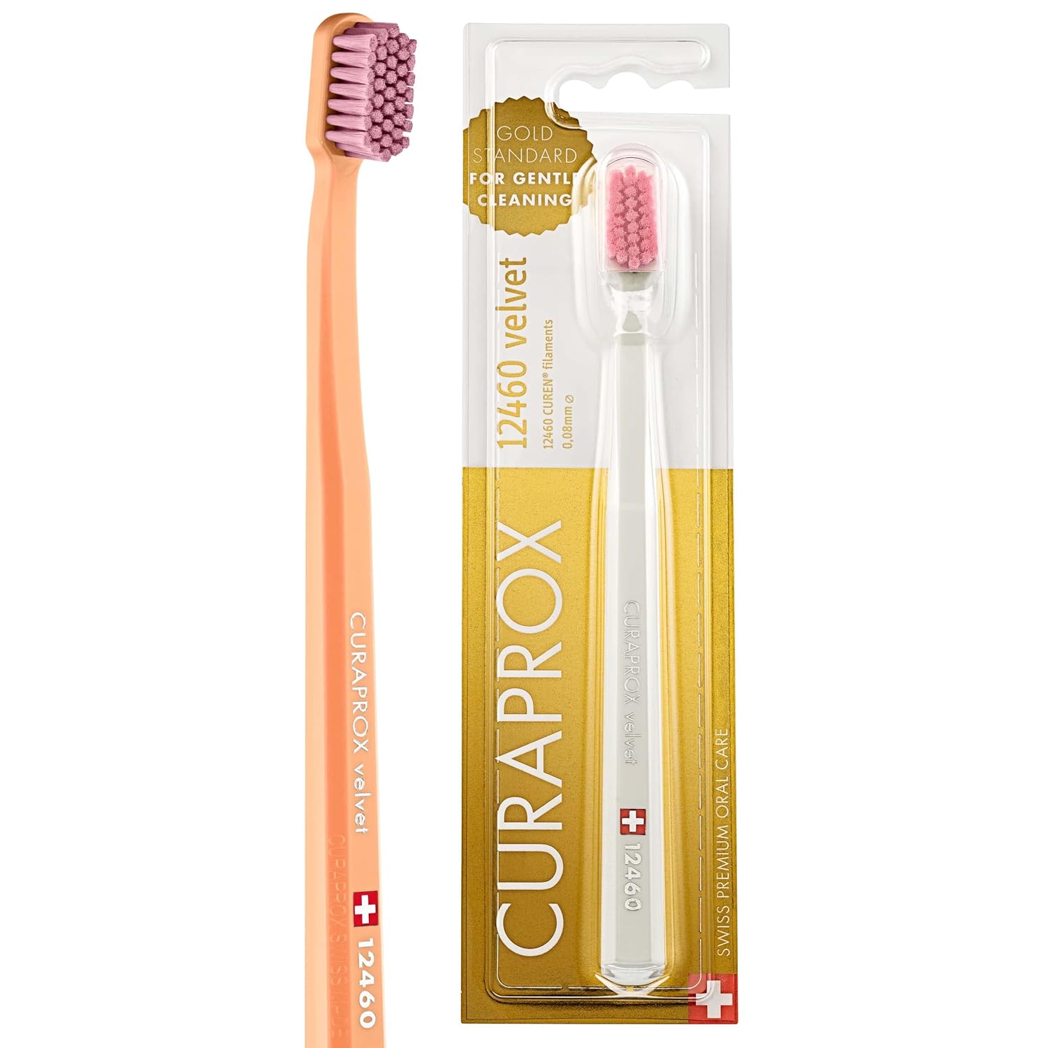 Curaprox Cs 12460 Velvet Soft Toothbrush – Sensitive Gum Care | Ultra-Gentle Cleaning With 12,460 Filaments | Single Pack, Random Color
