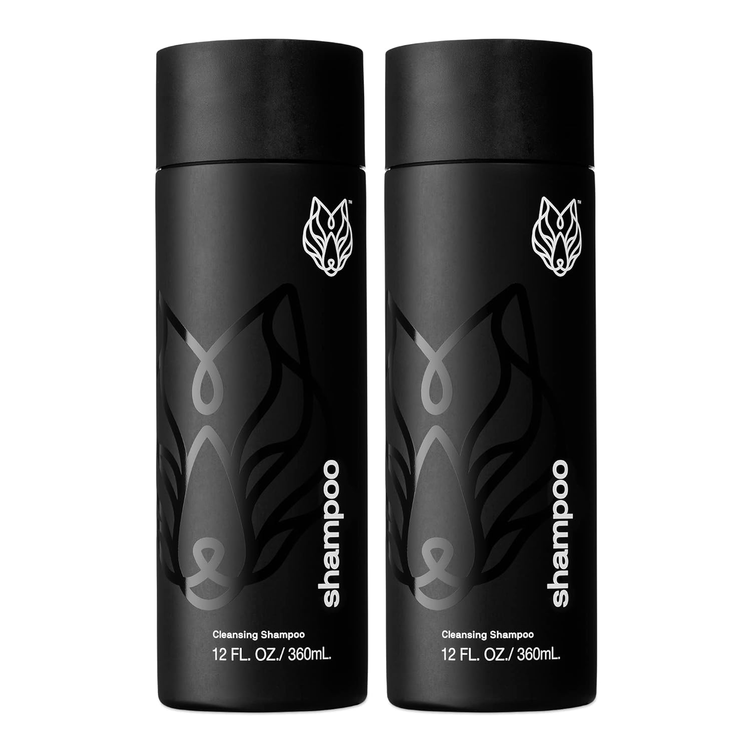 Black Wolf Everyday Men’s Shampoo - 2-Pack (12 Fl Oz) - Charcoal Powder Cleanses Scalp and Fights Dirty & Greasy Hair - Thick & Rich Lather Daily Shampoo - For All Hair Types