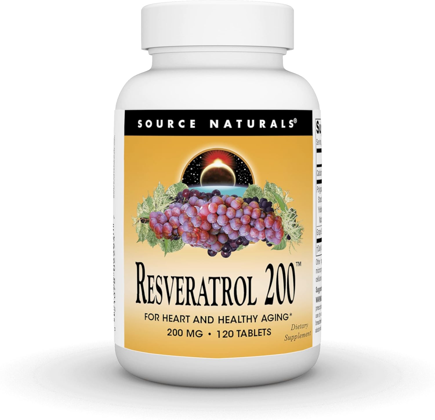 Source Naturals Resveratrol 200 For Healthy Aging*, 200 Mg - 120 Tablets