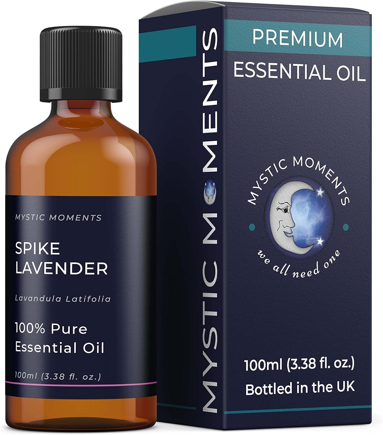 Mystic Moments | Spike Lavender Essential Oil 100Ml - Pure & Natural Oil For Diffusers, Aromatherapy & Massage Blends Vegan Gmo Free