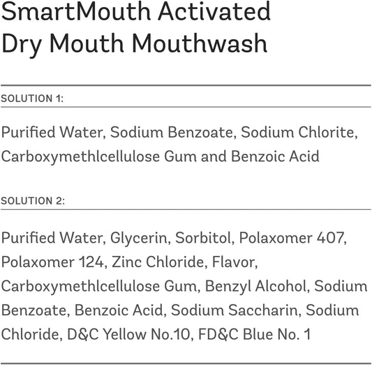 Smartmouth Activated Dry Mouth Mouthwash, Dry Mouth And Bad Breath Relief, Mint, 16 Fl Oz, 3 Pack