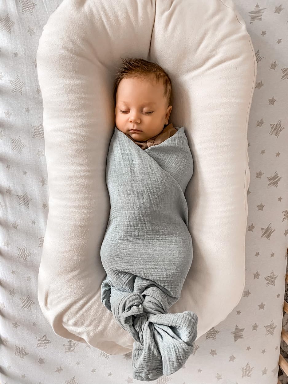 Ely'S & Co. Pack N Play Portable Crib Sheet Set 100% Jersey Cotton Unisex For Baby Girl And Baby Boy - Tan Drawn Star Design