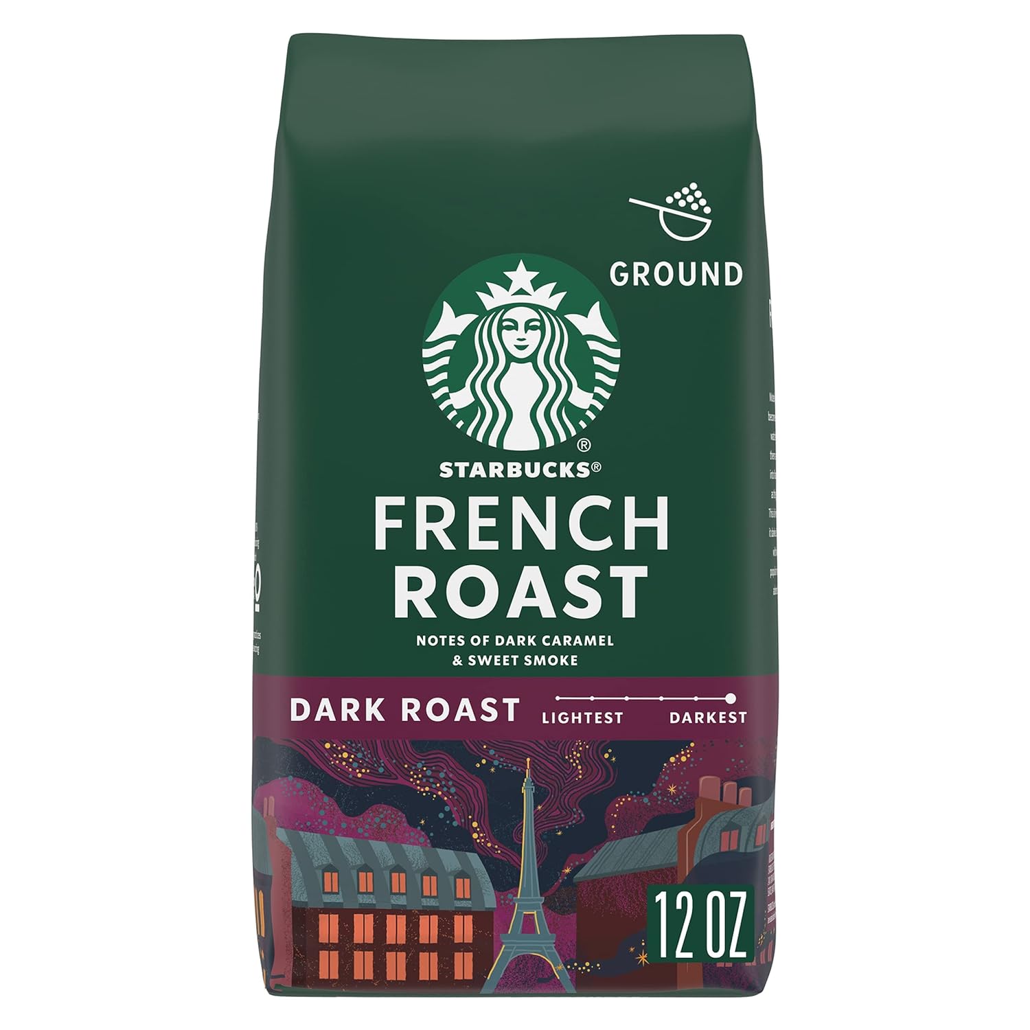 Starbucks Ground Coffee, Dark Roast Coffee, French Roast, 100% Arabica, 1 Bag (12 Oz)
