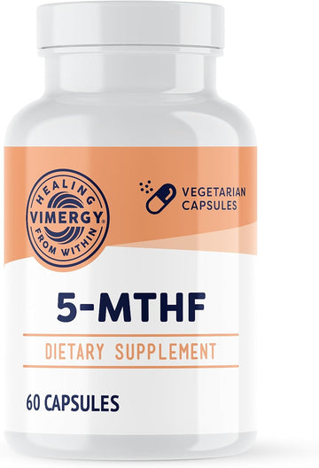 Vimergy 5-Mthf, 60 Servings – Highly Absorbable Capsules – Supports Brain Health & Cognitive Function – Healthy Mood Support Supplement* - Non-Gmo, Gluten-Free, Vegan & Paleo Friendly (60 Count)