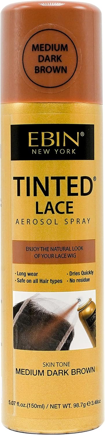 Ebin Tinted Lace Medium Dark Brown Aerosol Spray 150Ml