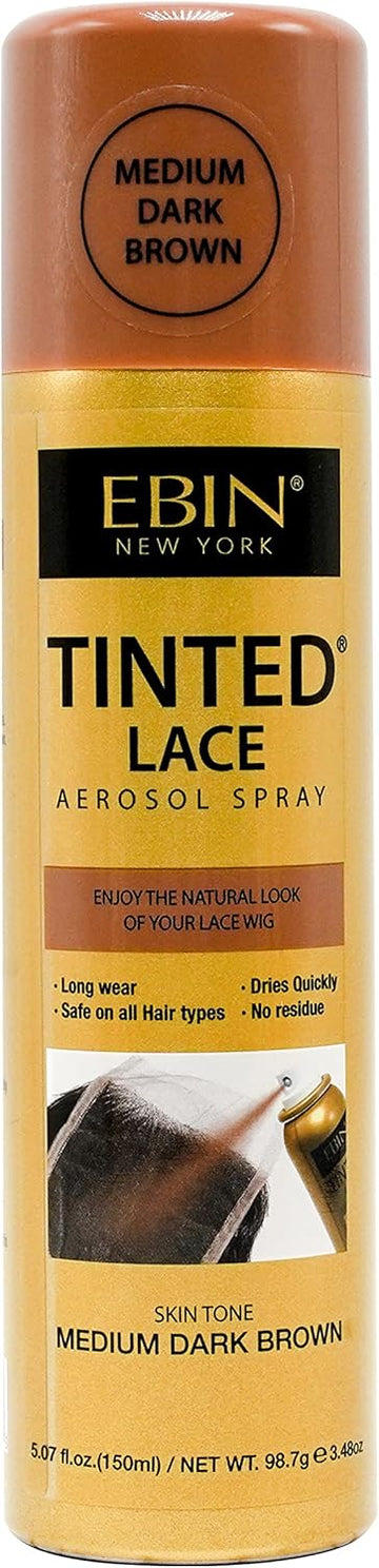Ebin Tinted Lace Medium Dark Brown Aerosol Spray 150Ml