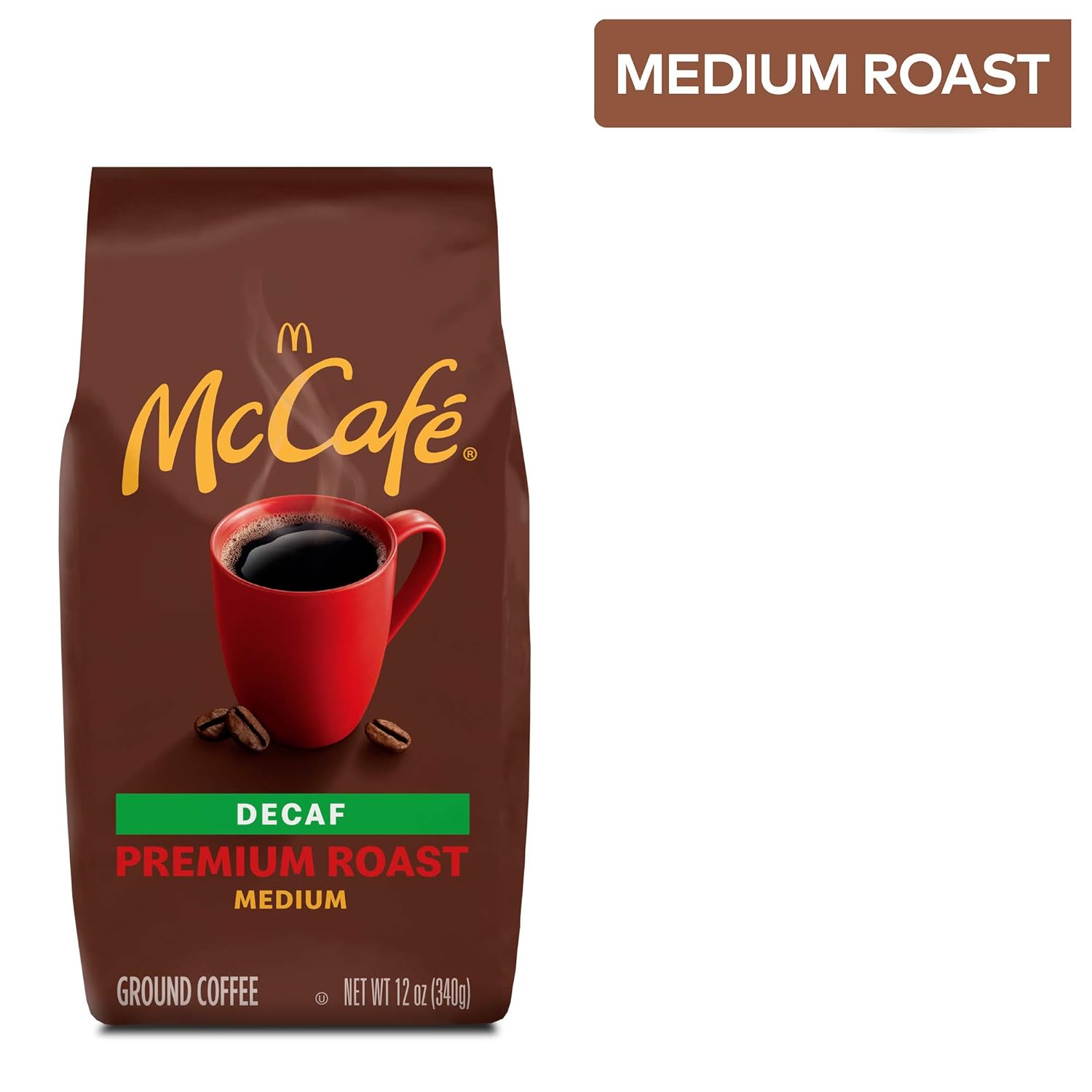 McCafe Medium Roast Ground Coffee, Premium Roast Decaf, 12 Oz : Everything Else