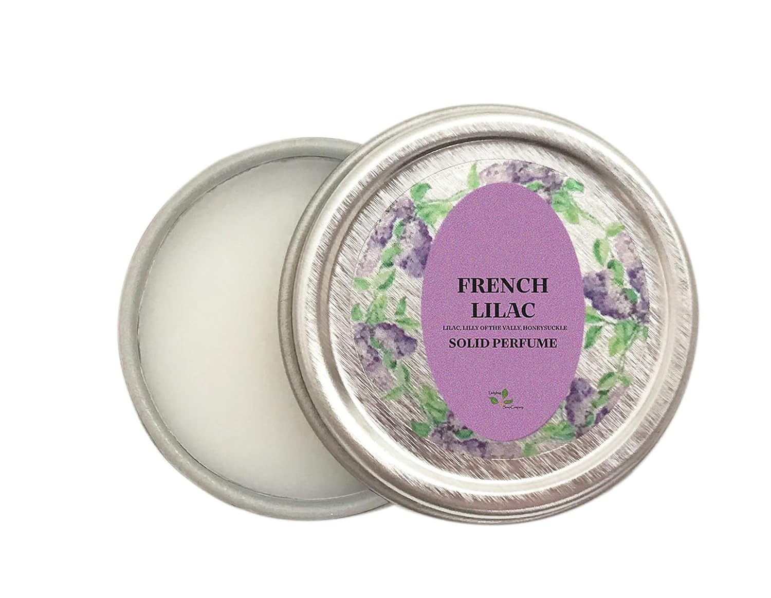 All-Natural Solid Perfume, Handcrafted In The Usa, Travel-Size Tin Jar, French Lilac Scent (1/4 Oz)