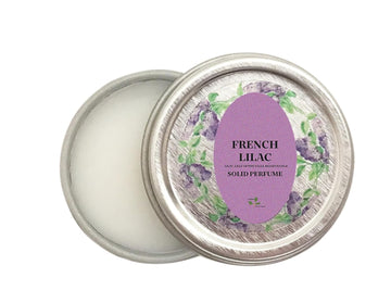 All-Natural Solid Perfume, Handcrafted In The Usa, Travel-Size Tin Jar, French Lilac Scent (1/4 Oz)