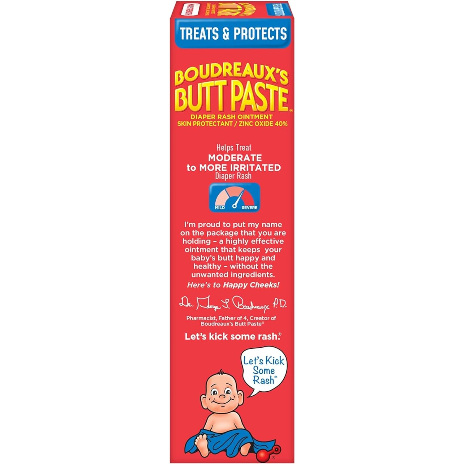 Boudreaux's Butt Paste Diaper Rash Ointment - Maximum Strength - Contains 40% Zinc Oxide - Paraben and Preservative-Free - 4oz (2 Pack) : Baby