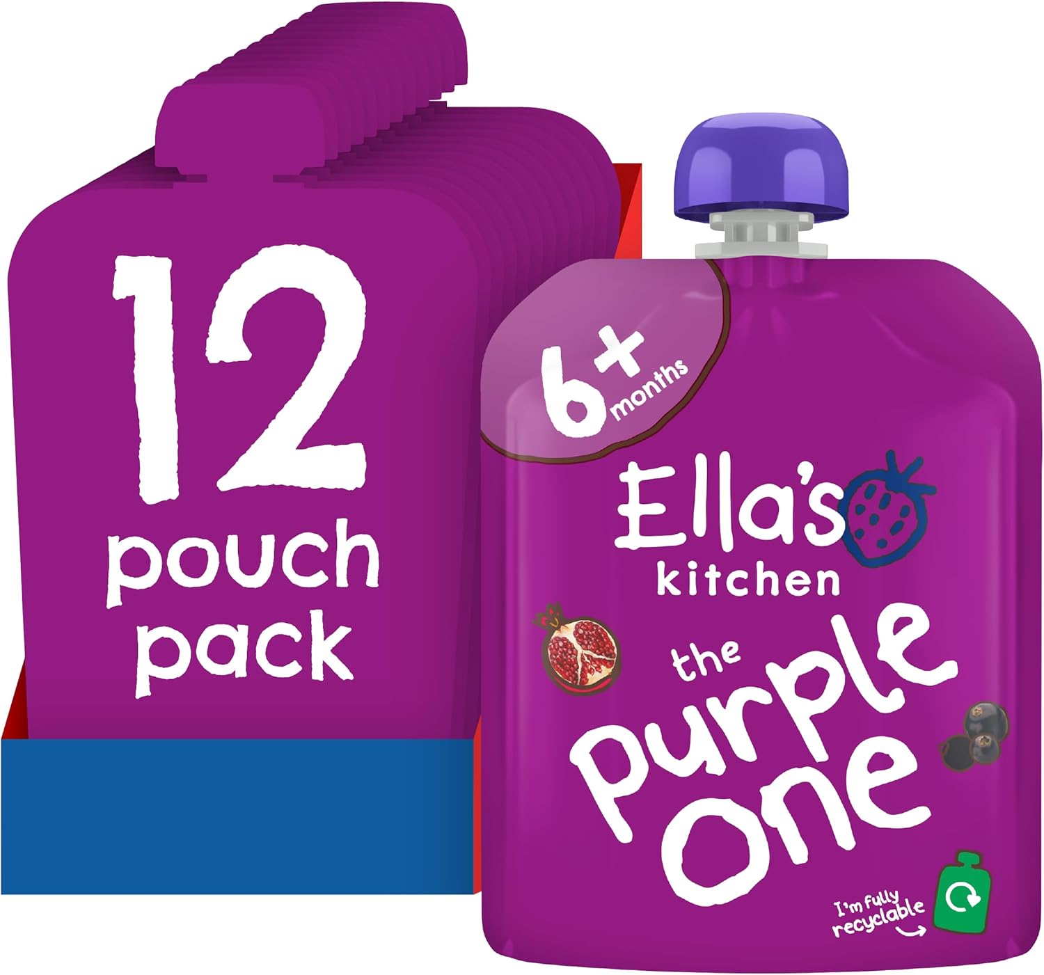 Ella'S Kitchen The Purple One Organic Smoothie Fruits, 90G (Pack Of 12)