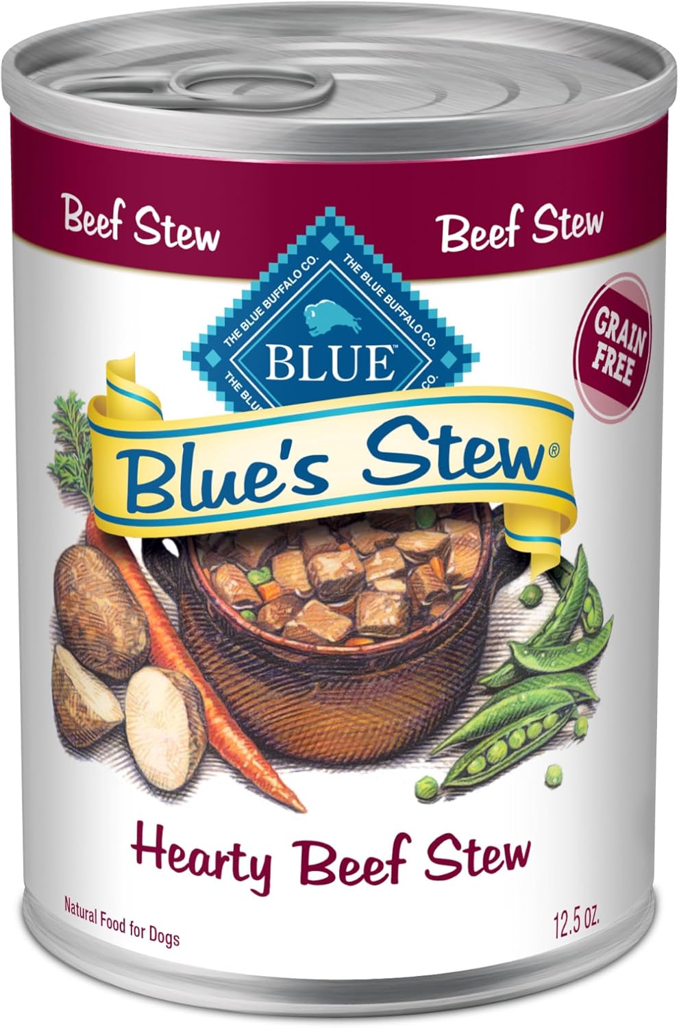 Blue Buffalo Blue'S Stew Grain-Free Wet Dog Food, Made With Natural Ingredients, Hearty Beef Stew, 12.5-Oz. Cans (12 Count)