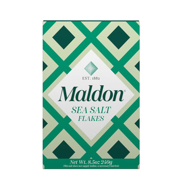 Maldon Salt, Sea Salt Flakes, 8.5 Oz (240 G), Kosher, Natural, Handcrafted, Gourmet, Pyramid Crystals (Packaging May Vary)