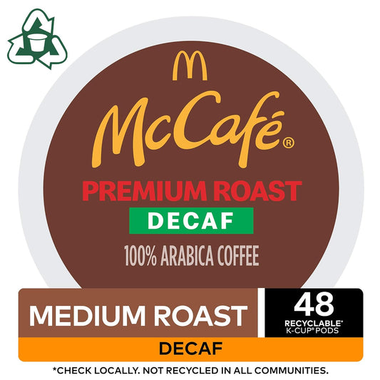 McCafe Premium Roast Decaf, Keurig Single Serve K-Cup Pods, Medium Roast Coffee Pods, 48 Count