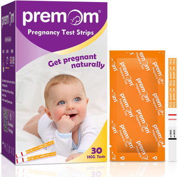 Premom Pregnancy Test Strips- 30 Pack Early Detection Pregnancy Test Kit Powered by Premom Ovulation Predictor iOS and Android APP