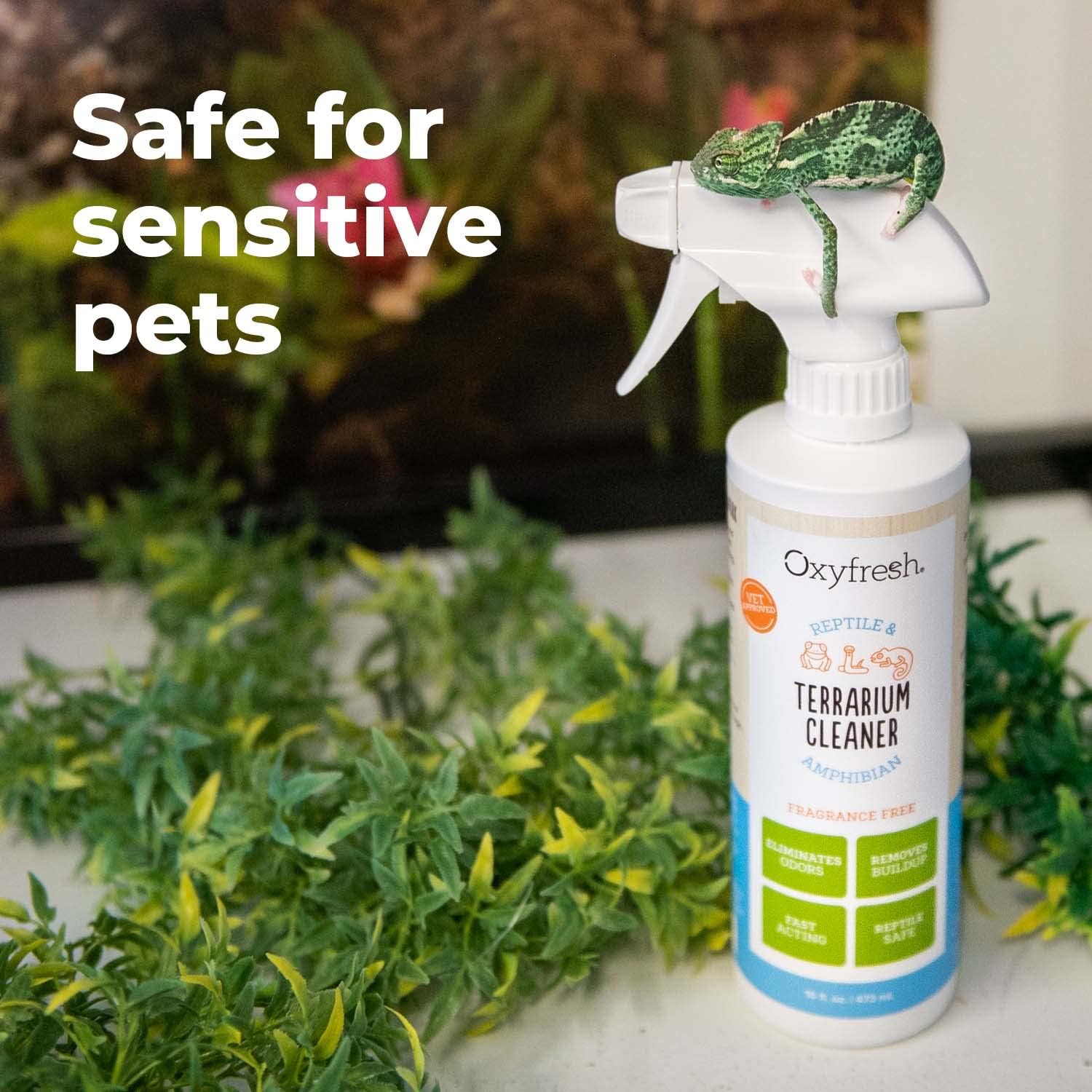 Oxyfresh Premium Terrarium Cleaner – Professional Amphibian & Reptile Terrarium Smell Eliminator – Safe & Quickly Removes Waste & Odors – Streak Free Glass – Bleach Free : Pet Supplies