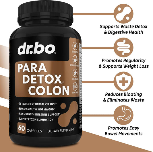 Colon Cleanse Pills Body Detox - Intestinal Guard Cleanser For Stomach - Natural Weight Flush Cleaner Supplement Complex, Women Men Kids, Herbal Wormwood Black Walnut Clove - Gut Loss Health Capsules