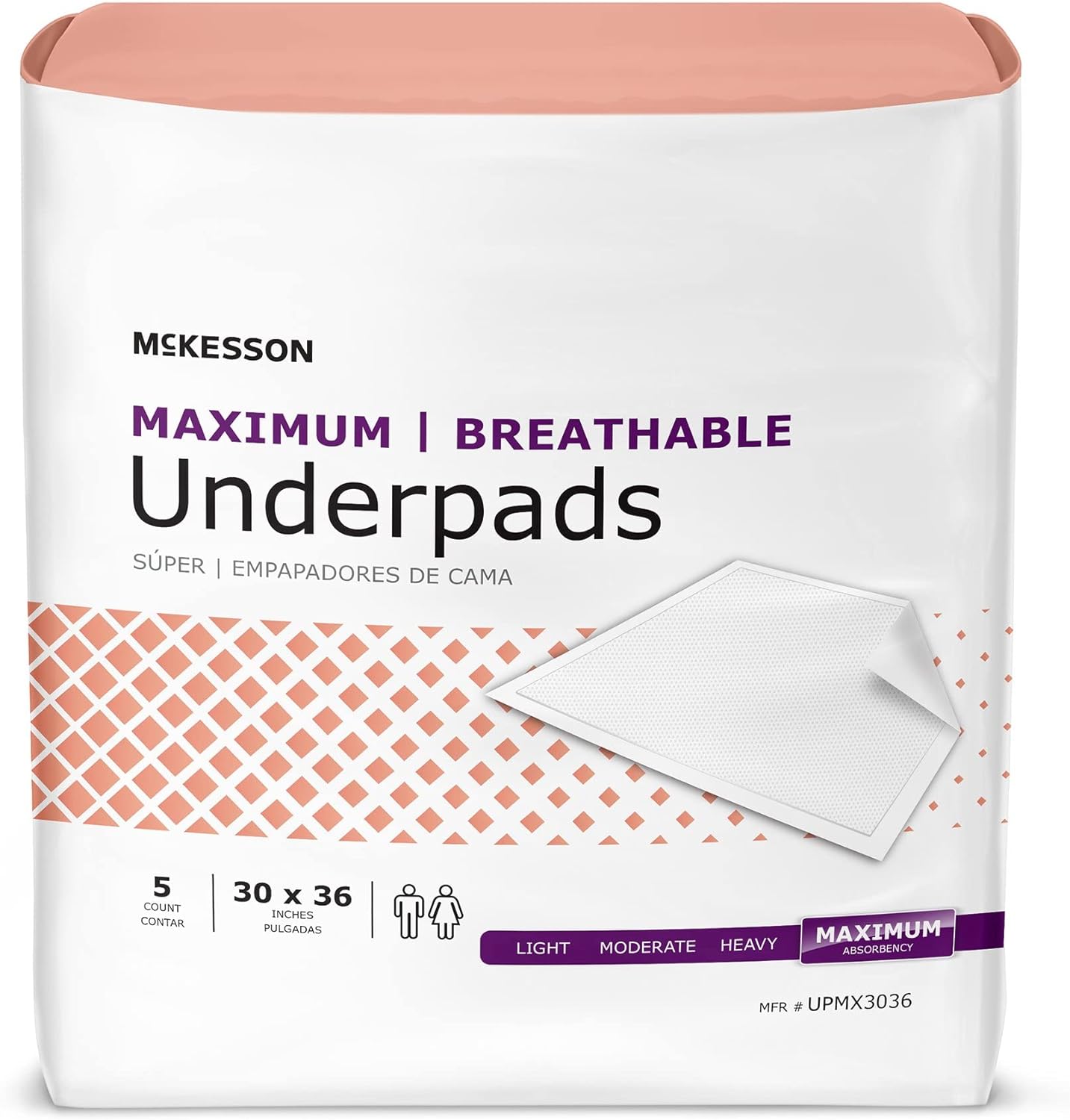Mckesson Maximum Absorbency Adult Disposable Bed Pad Xl Underpads 30X36”, 5 Count