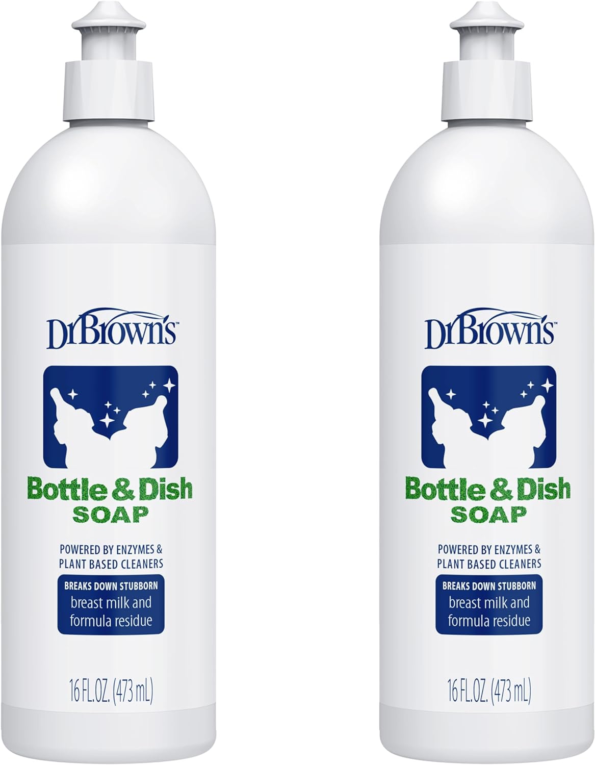 Dr. Brown's Bottle & Dish Soap for Baby Bottles and Baby Accessories, Plant-Derived, Fragrance-Free, 16 fl oz, 2 Pack