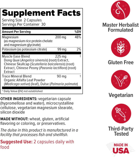 Redd Remedies, Muscle Ease, Magnesium And Potassium Formula To Support Muscle Function, 60 Vegan Capsules