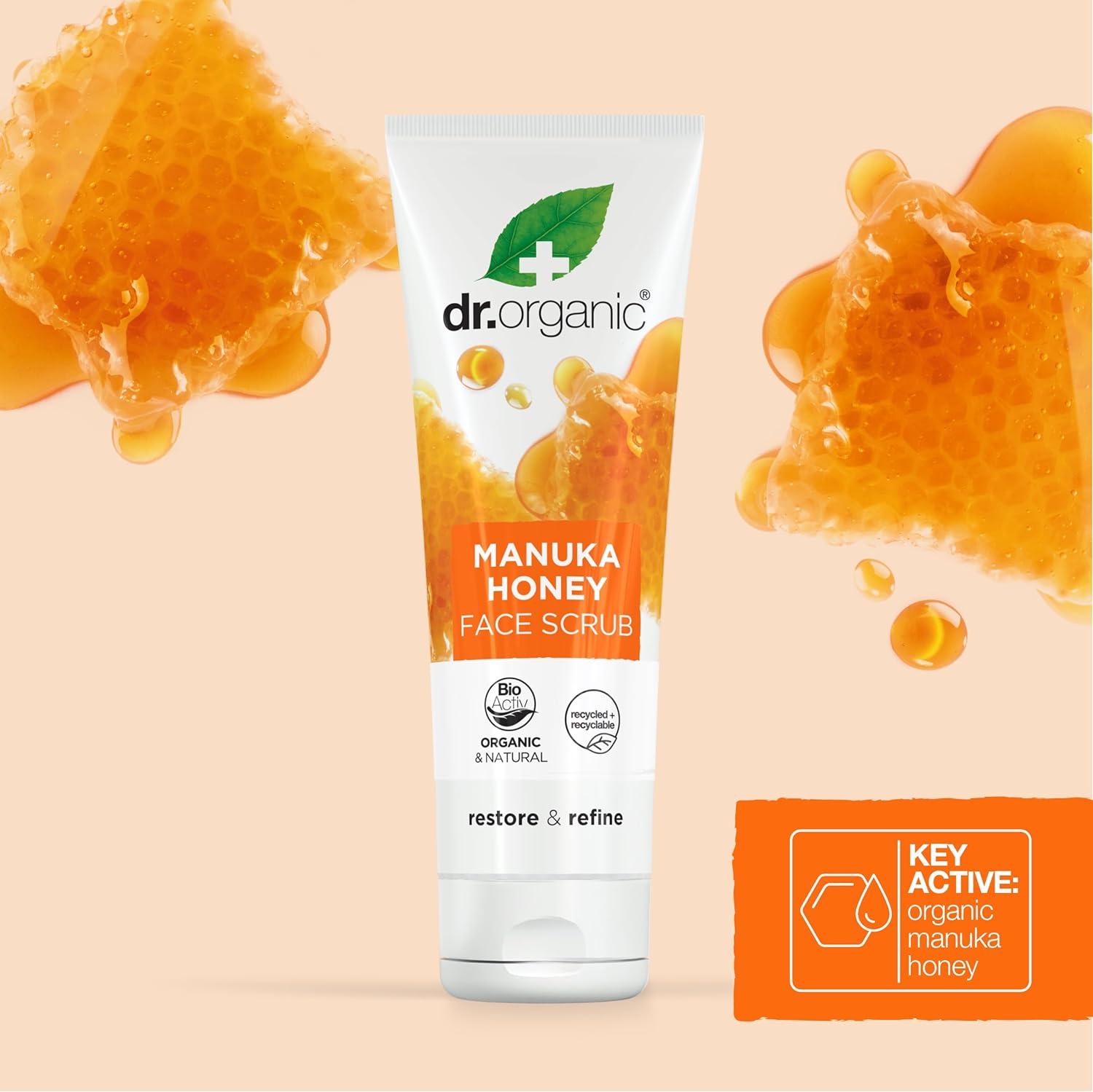 Dr. Organic Manuka Honey Face Scrub | Deep Cleansing And Exfoliating For Dry Skin, Removes Impurities And Excess Oil, Moisturizing, Certified Organic, Paraben & Sls-Free, Natural, 125 Ml / 5 Fl Oz : Beauty & Personal Care