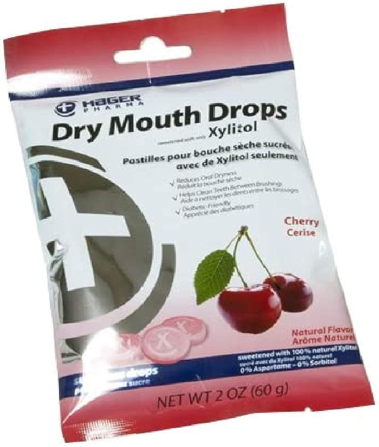 Hager Pharma Dry Mouth Drops - Cherry - 2 Oz - Gluten Free - Sweetened With Xylitol : Health & Household
