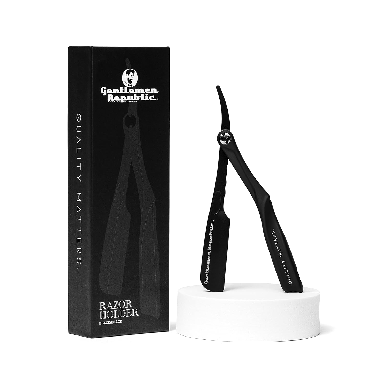 Gentlemen Republic Straight Edge Razor: Premium Black Safety Razor For Professional Barbers And Everyday Home Grooming - Achieve The Shave With Confidence