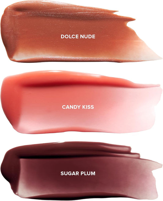 Nudestix Hydrating Peptide Lip Butter Tint Set – 3-Piece Glossy Lip Balm Kit With Avocado, Shea Butter & Peptides | Plumping, Moisturizing Nude Lip Tints | Clean, Vegan & Cruelty-Free