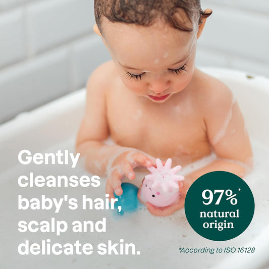 ATTITUDE 2-in-1 Shampoo and Body Wash for Baby, EWG Verified, Dermatologically Tested, Made with Naturally Derived Ingredients, Vegan, Unscented, Reusable Aluminum Bottle, 16 Fl Oz