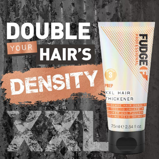 Fudge Professional Xxl Hair Thickener, Heat Activated Styling Cream, For Thinning And Fine Hair, Thicker And Fuller Hair Results, 75 Ml