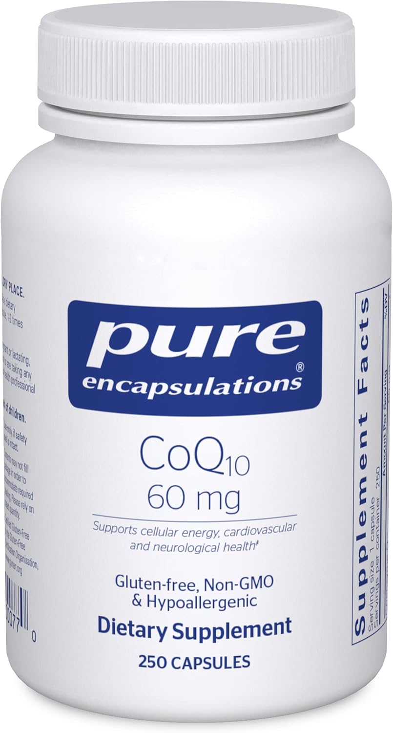 Pure Encapsulations Coq10 60 Mg | Coenzyme Q10 Supplement For Energy, Antioxidants, Brain And Cellular Health, Cognition, And Cardiovascular Support* | 250 Capsules