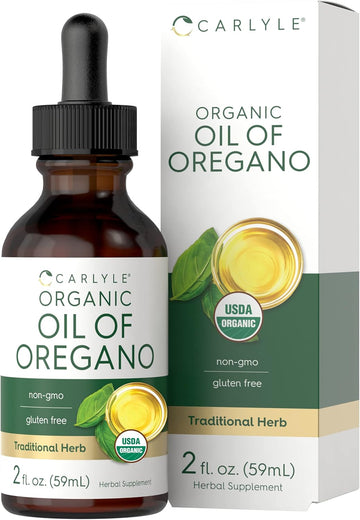 Carlyle Organic Oil Of Oregano | 2 Fl Oz Liquid | Vegan | Non-Gmo, Gluten Free Drops