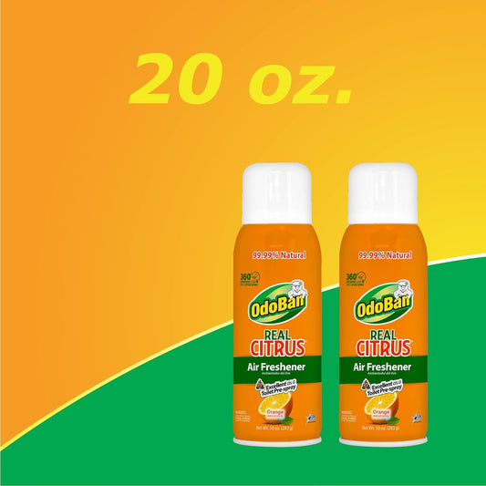 OdoBan Real Citrus Orange Air Freshener 360 Continuous Spray, 10 Oz, 2-Pack