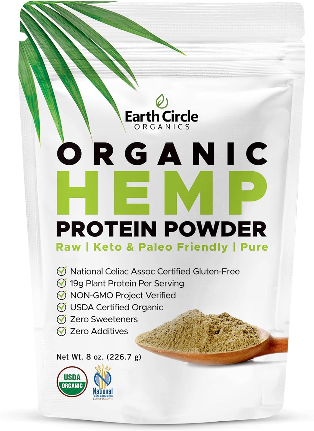 Organic Hemp Protein Powder, Lab Tested 100% Gluten Free, Plant Based