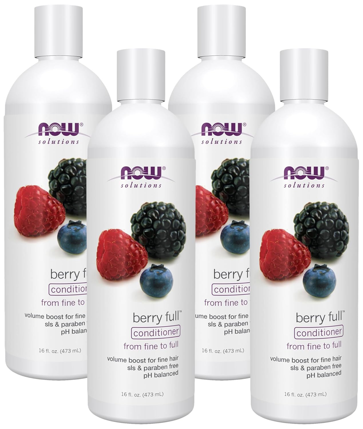 Now Solutions, Berry Full™, Volume Boost Conditioner For Fine Hair With Biotin, Ph Balanced, 16-Ounce (Pack Of 4)