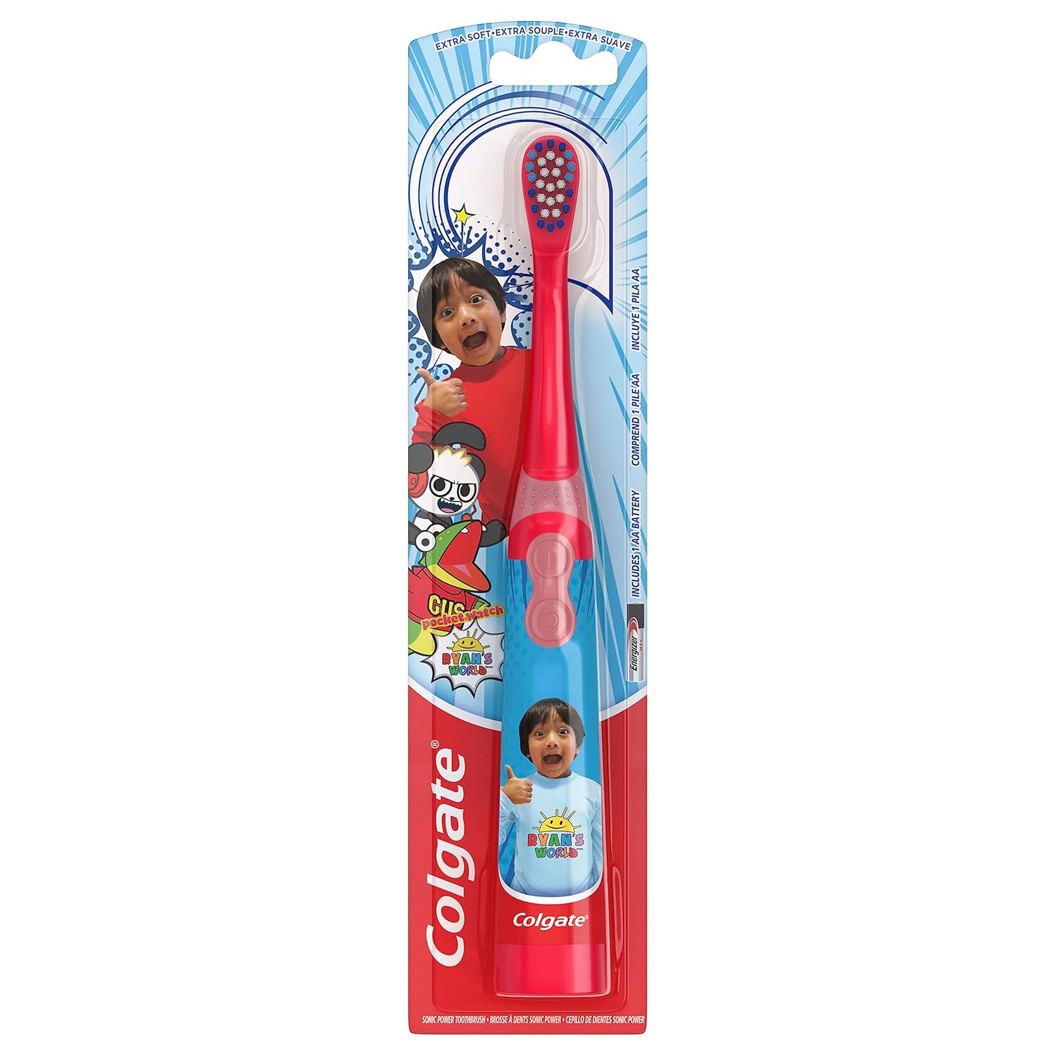 Colgate Kids Battery Powered Toothbrush, Ryan'S World, Extra Soft Bristles, 1 Pack