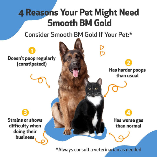 Pet Wellbeing Smooth Bm Gold For Cats & Dogs - Vet-Formulated - Gentle Constipation Relief - Natural Herbal Supplement 4 Oz (118 Ml)