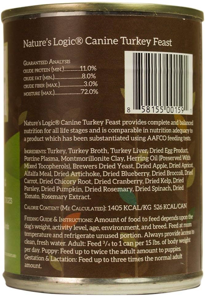 Natures Logic NL00159 Grain-Free Turkey Feast Wet Dog Food, One Size: Pet Supplies: Amazon.com