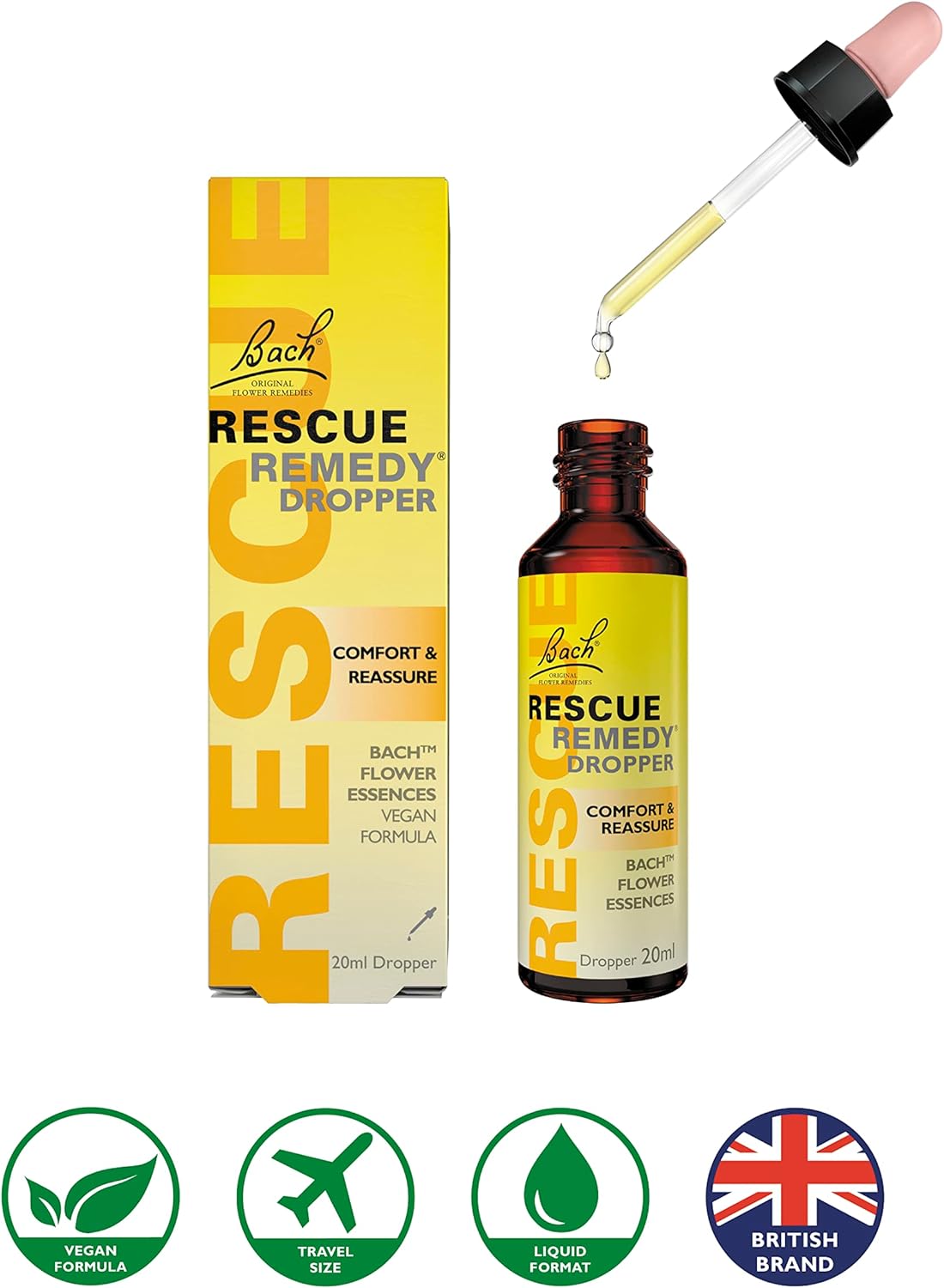 RESCUE REMEDY Dropper, 20mL‚ Natural Homeopathic Stress Relief : Everything Else