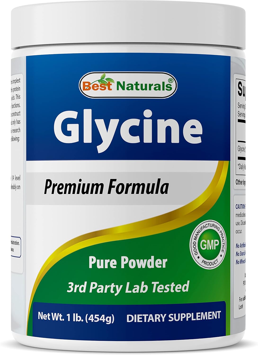 Best Naturals Glycine Powder 1 LB - Neurotransmitter & Relaxation Support