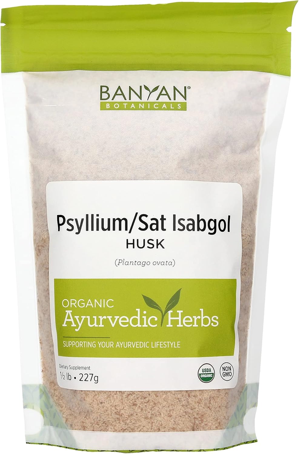 Banyan Botanicals Psyllium Husk Whole - Sat Isabgol - USDA Organic 1/2  - Plantago psyllium - Natural Source of Fiber That Supports Healthy Elimination