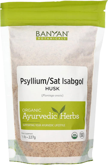 Banyan Botanicals Psyllium Husk Whole - Sat Isabgol - USDA Organic 1/2  - Plantago psyllium - Natural Source of Fiber That Supports Healthy Elimination