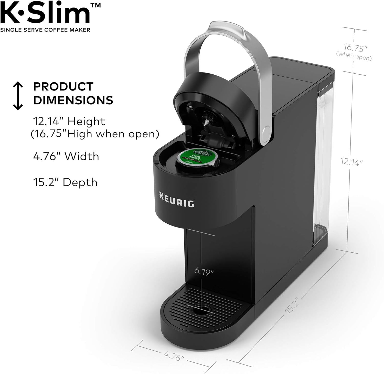 Keurig K-Slim Single-Serve K-Cup Coffee Maker, Black and Keurig Standalone Milk Frother, Black: Home & Kitchen