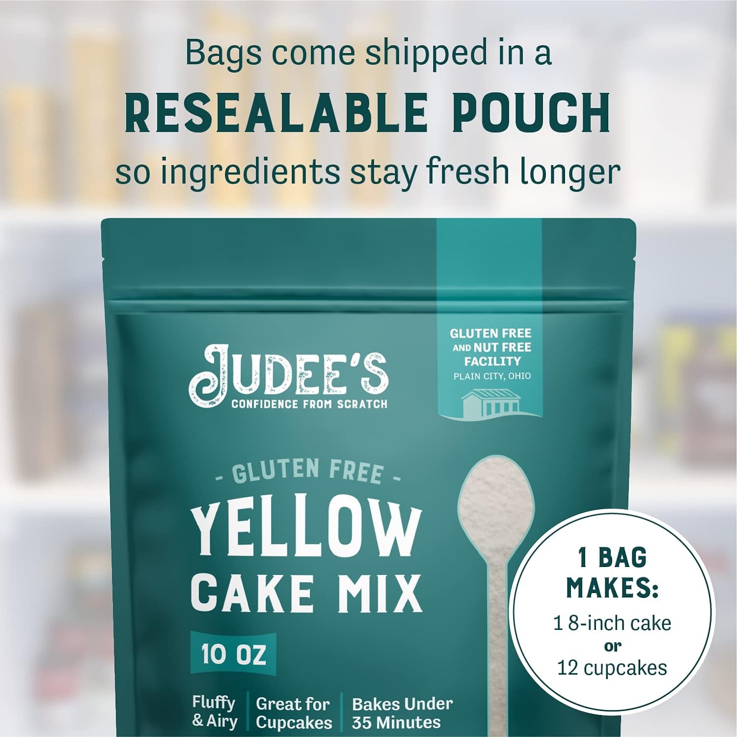 Judee's Yellow Cake Mix 10 oz - Baking Supplies - Super Moist and Rich - Great Pantry Essential - 100% Non-GMO, Gluten-Free and Nut-Free - Use for Baking and Decorating : Grocery & Gourmet Food