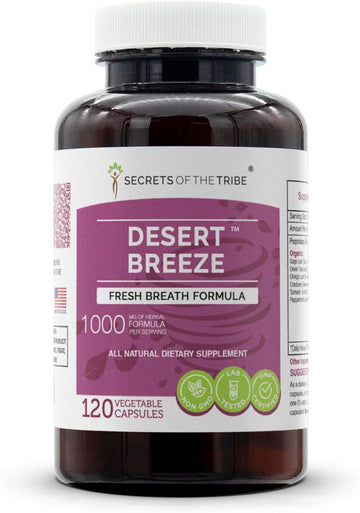 Desert Breeze 120 Capsules, 1000 mg, Sage, Green Tea, Ginkgo, Cranberry, Turmeric, Peppermint. Fresh Breath Formula (120 Capsules)