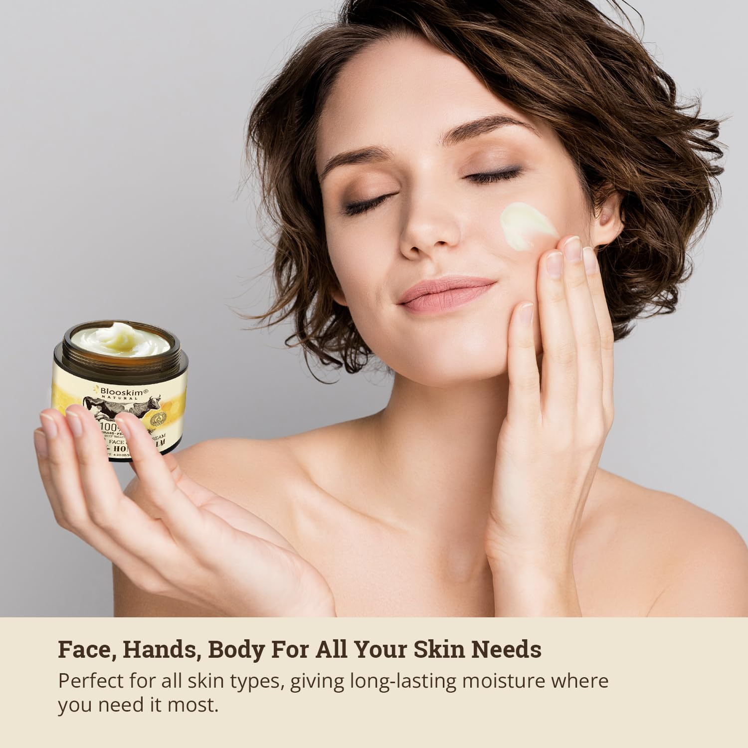 Beef Tallow For Skin: Pure Tallow And Honey Balm For Face - Grass Fed Tallow Face Moisturizer For Wrinkles, Dry Skin For Men And Women - 4 Oz