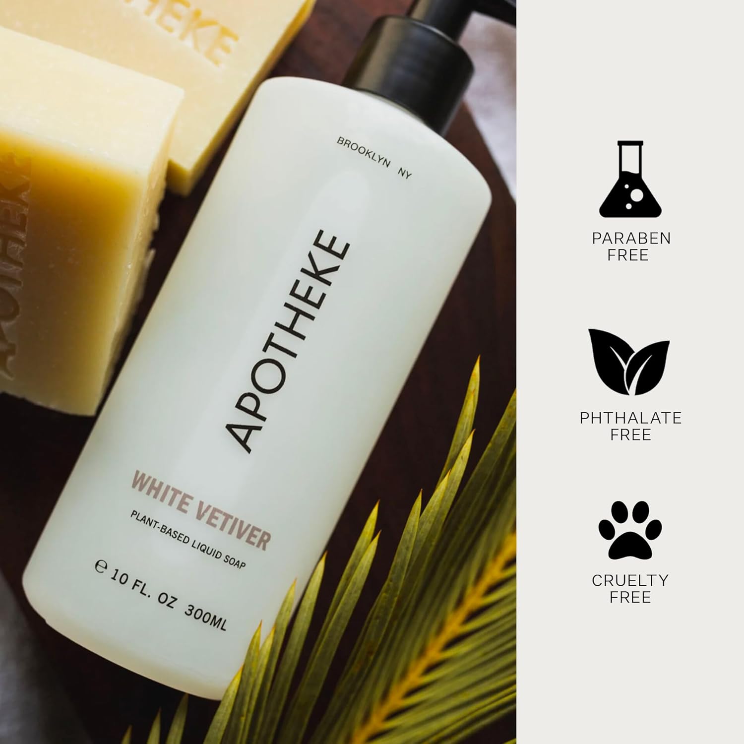 Apotheke Liquid Hand Soap, White Vetiver (10 Fl Oz) - Hydrating Hand Wash With Natural Coconut & Aloe Vera : Health & Household